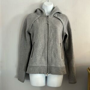 LULULEMON  zip front hooded sweatshirt with lily charm on back